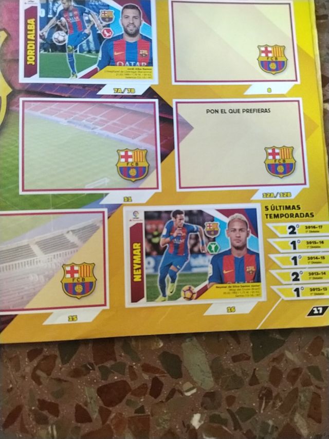 album y tablero de juego la liga 17-18