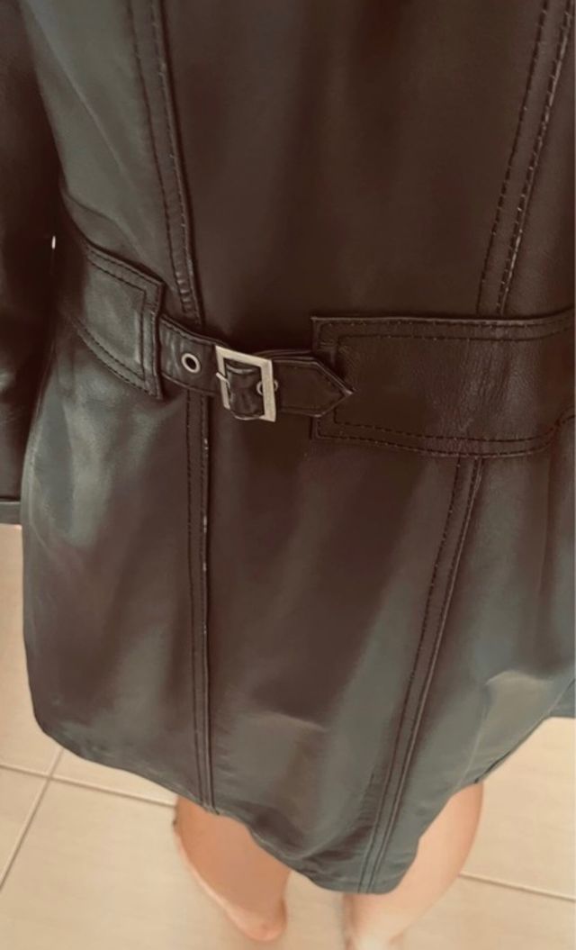 Cappottino imbottito in vera pelle di vitello