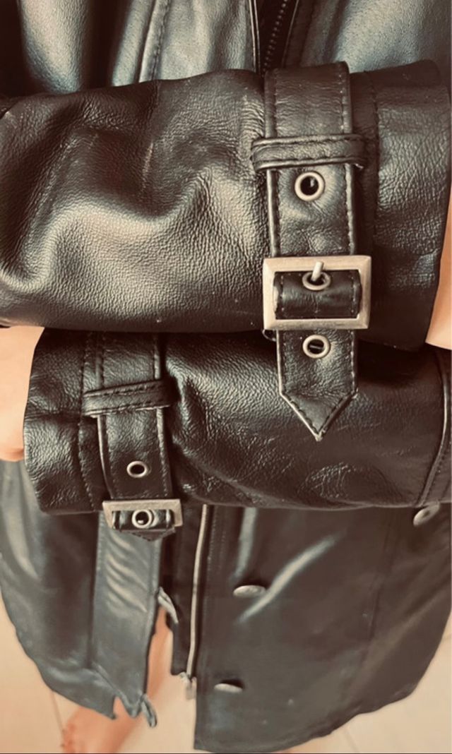 Cappottino imbottito in vera pelle di vitello