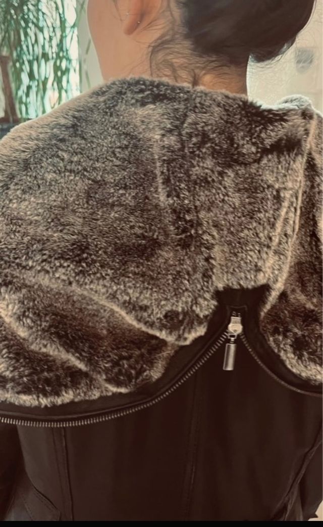 Cappottino imbottito in vera pelle di vitello