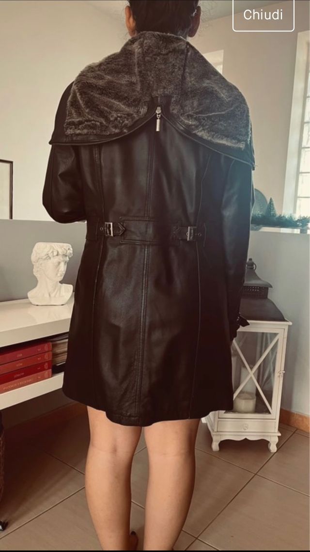 Cappottino imbottito in vera pelle di vitello