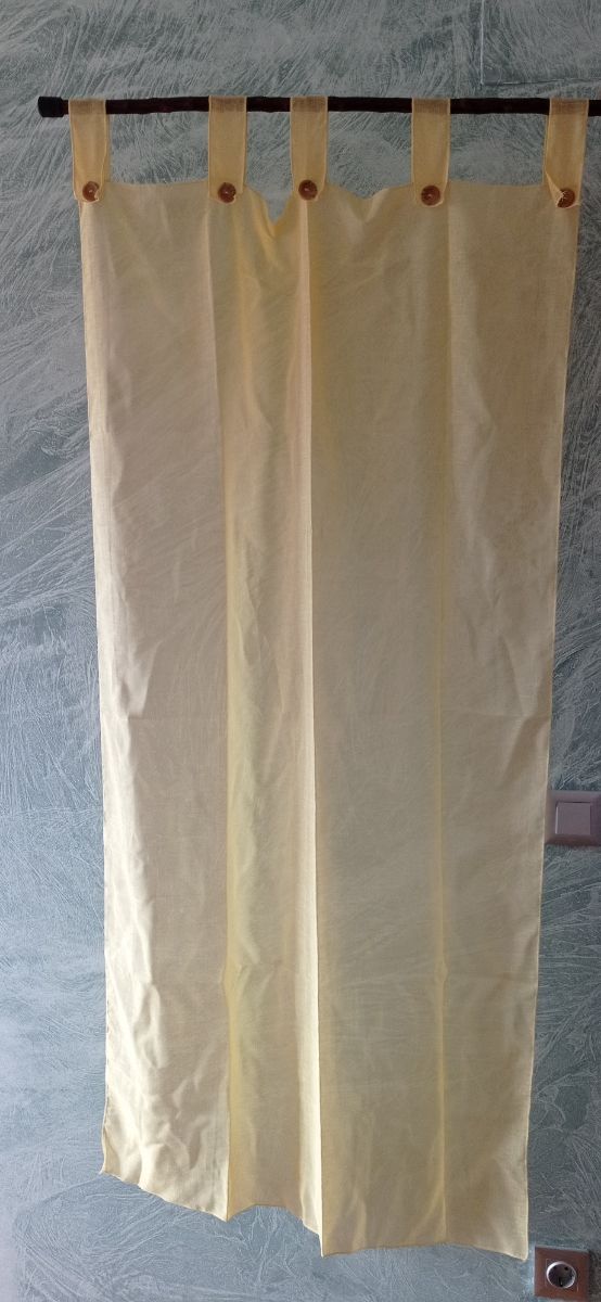 2 cortinas de trabillas color amarillo