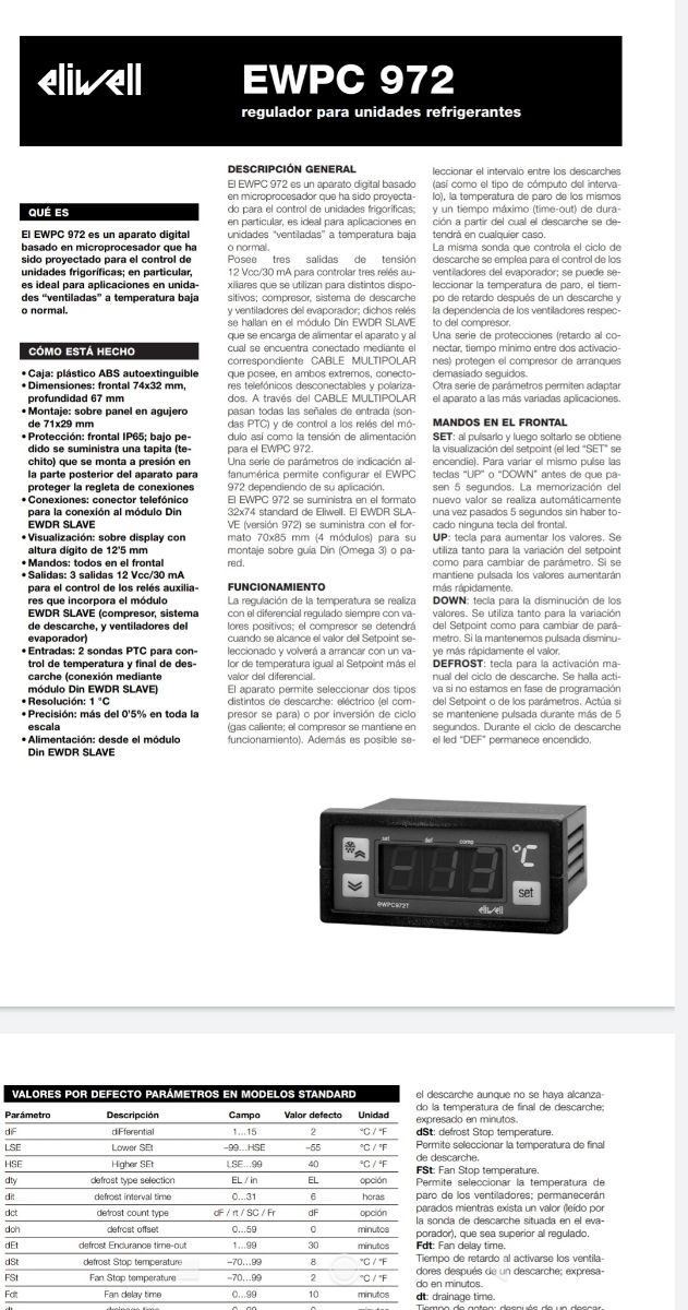 Relé refrigerador EWPC 972. Nuevo.