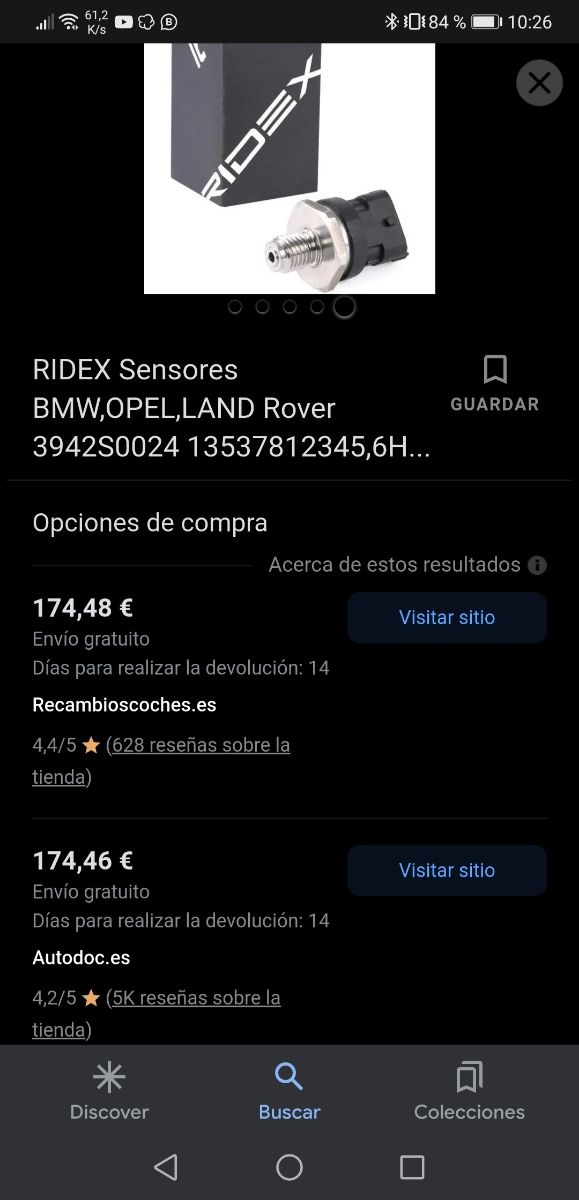 sensor rampa presión gasoil rail