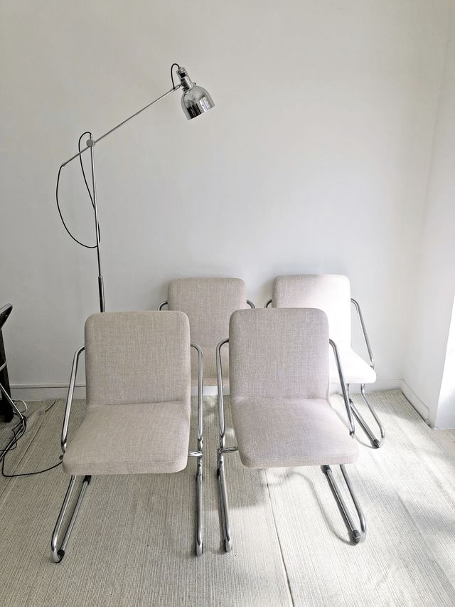 SILLA DE ACERO CROMADO, AÑOS 70