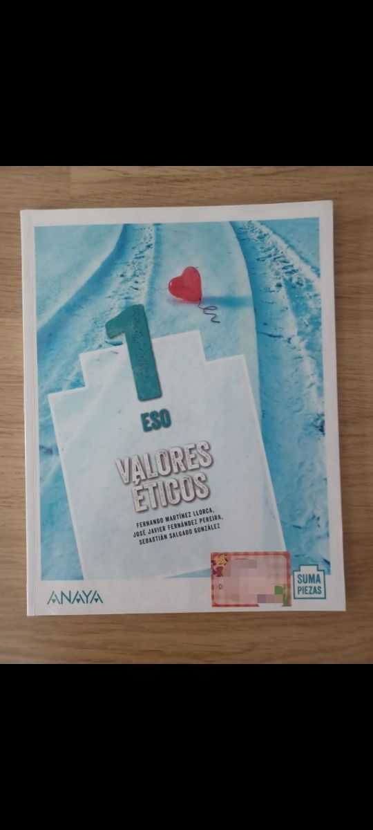 Libro 1 °ESO Valores Éticos.Anaya.
