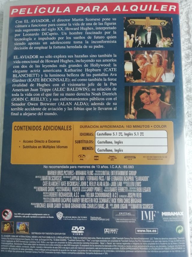 Dvd El aviador