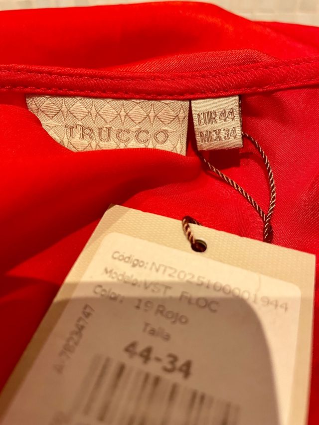 Vestido rojo Trucco Talla 44