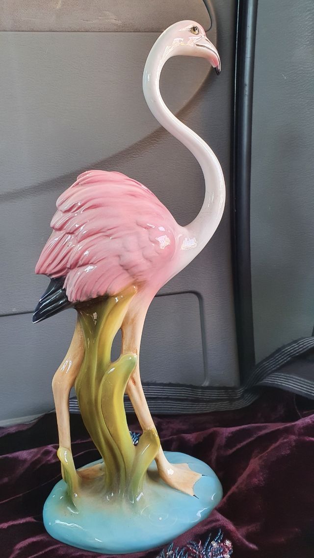 estatuilla de flamenco 45cm figura porcelana