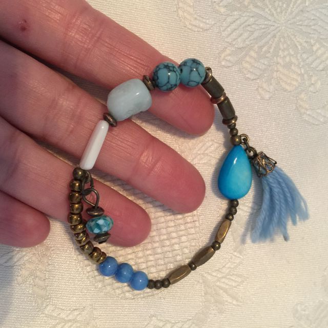 Pulsera elástica larimar NUEVA