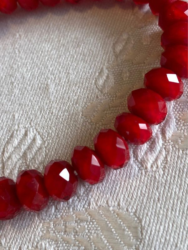 Pulsera cristal facetado roja