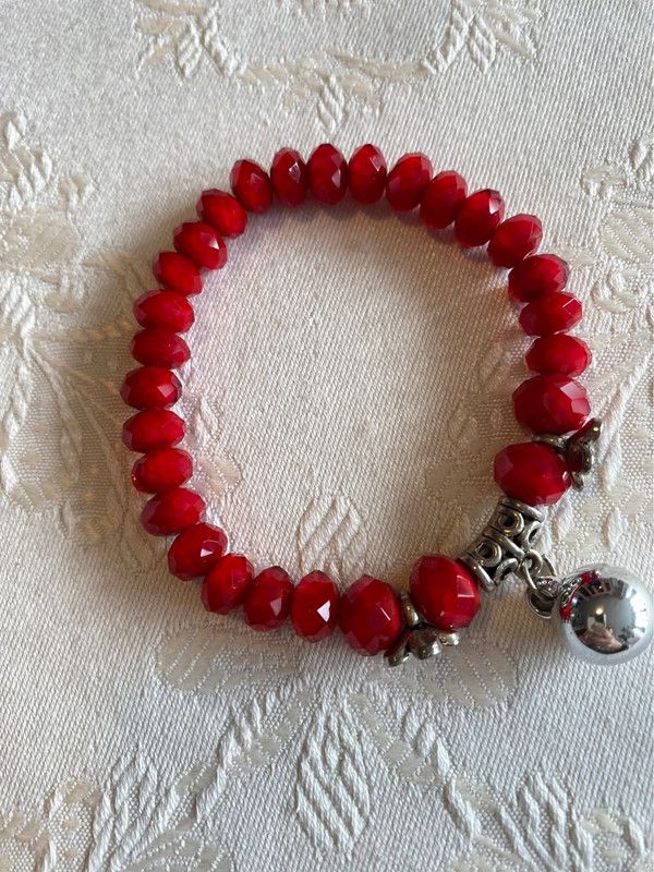 Pulsera cristal facetado roja