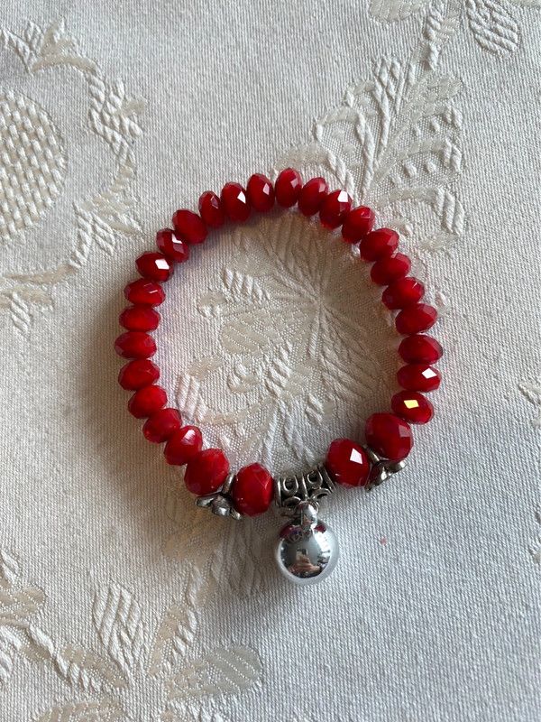 Pulsera cristal facetado roja