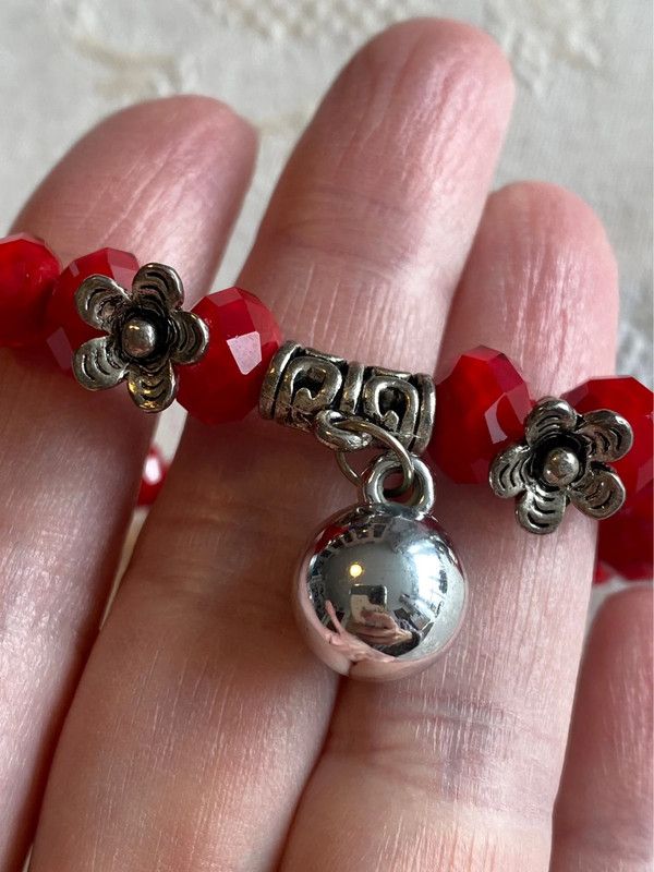 Pulsera cristal facetado roja