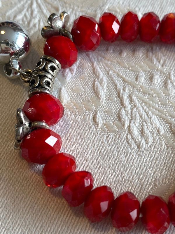 Pulsera cristal facetado roja