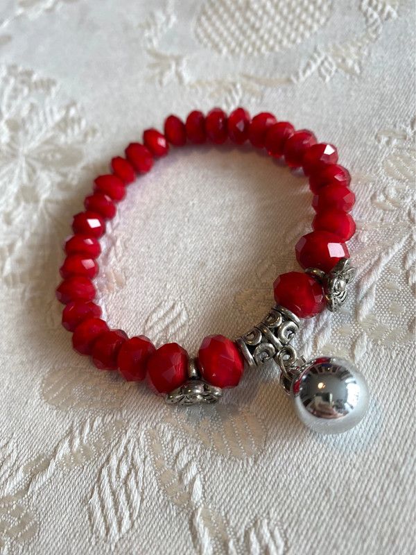 Pulsera cristal facetado roja