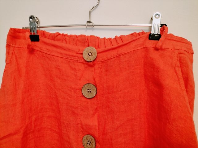 falda verano coral lino