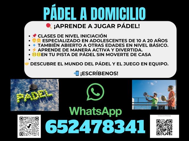 Clases de Pádel a domicilio.