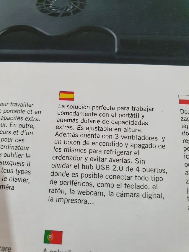Soporte para portátil con ventiladores