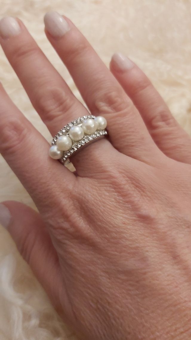 anello vintage con perle BIJOUX  NO ARGENTO