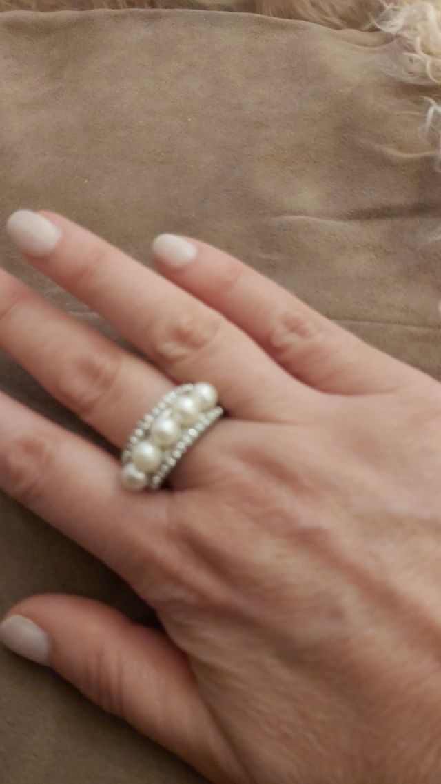 anello vintage con perle BIJOUX  NO ARGENTO