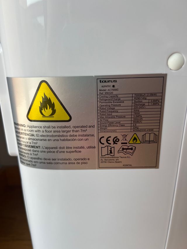 Aire Acondicionado portátil TAURUS Cold Desing