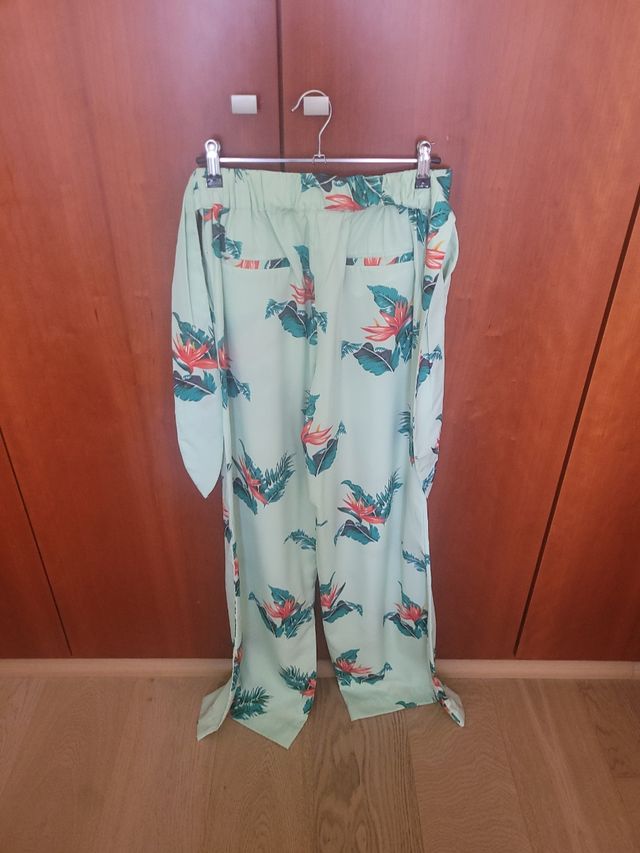 pantalones verde claro mango nuevos