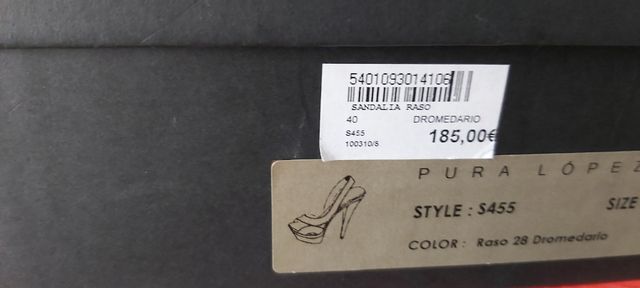 sandalias pura lopez 40 precio original 185 euros