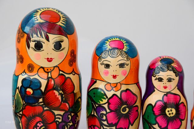 Bambole russe in legno, matrioske.