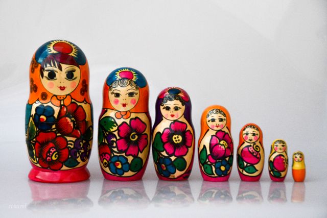 Bambole russe in legno, matrioske.