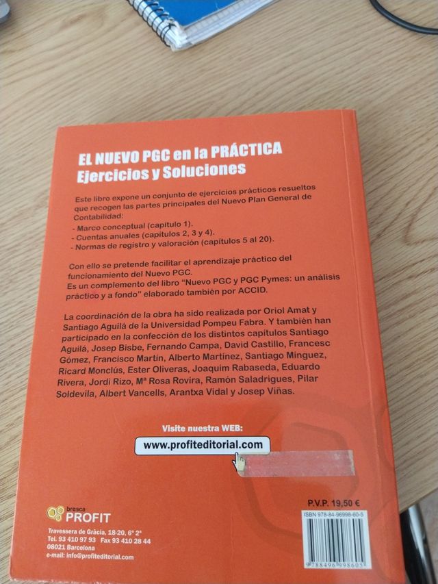 El nuevo PGC en la Práctica. Ejercicios y solución