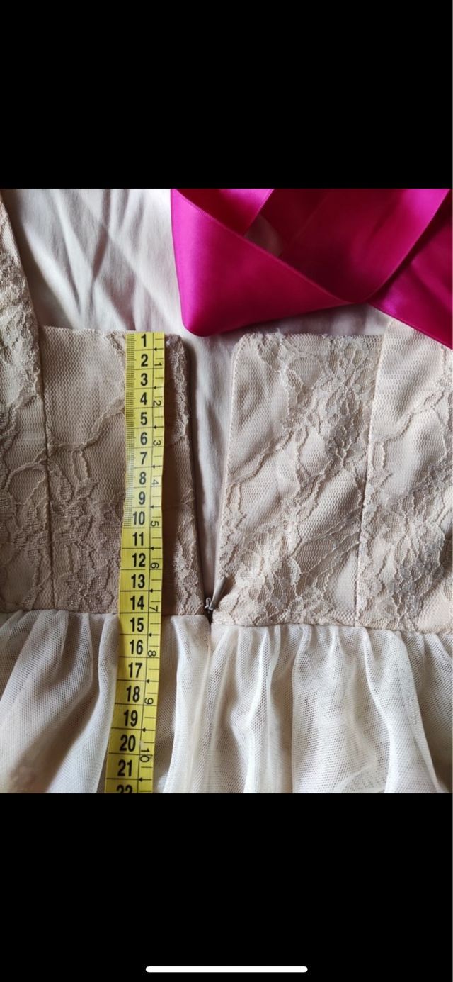 Vestido tul de fiesta talla 38 M con bordados