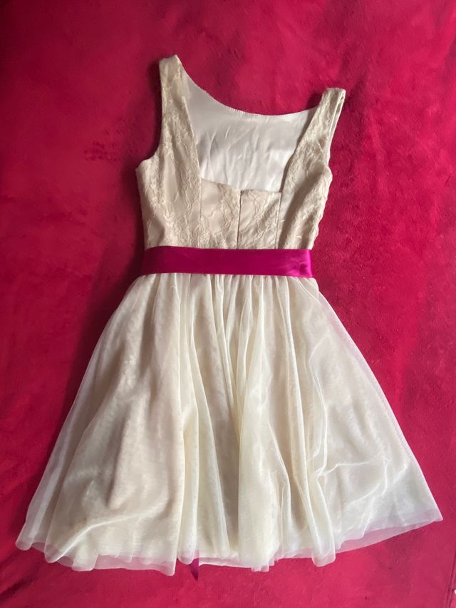 Vestido tul de fiesta talla 38 M con bordados