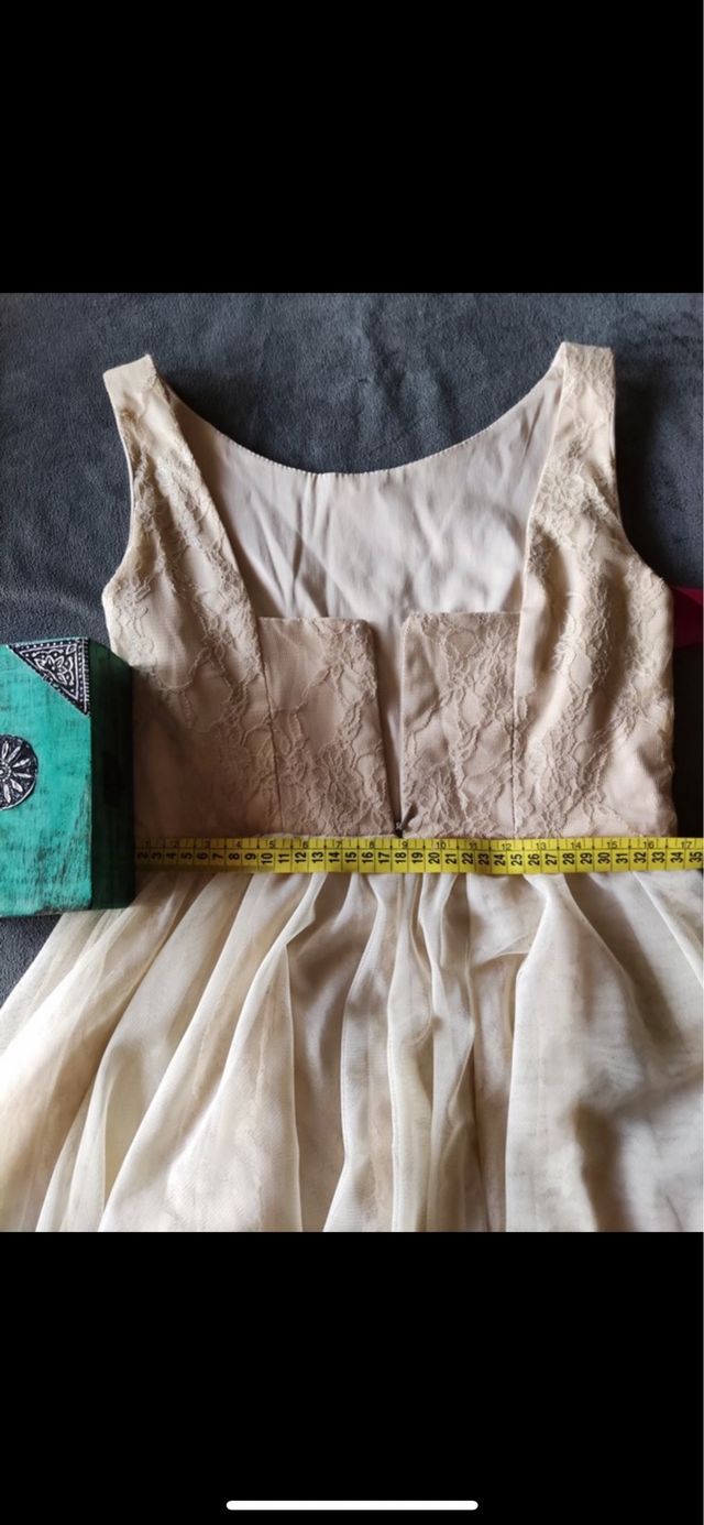 Vestido tul de fiesta talla 38 M con bordados