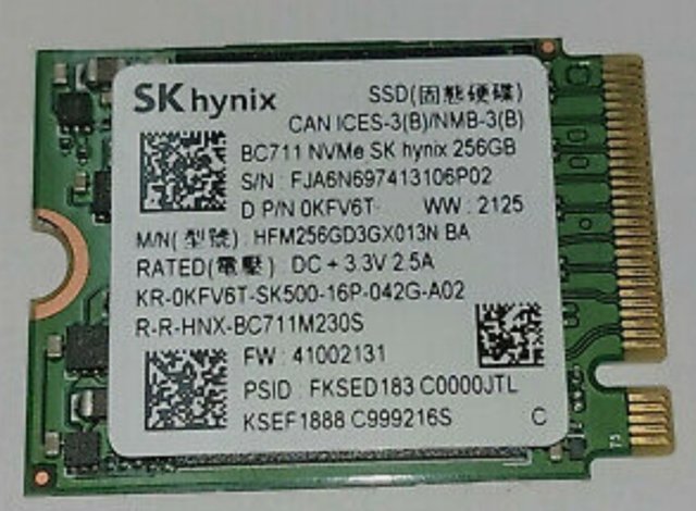 Nvme ssd 2230 256gb Steam deck de segunda mano por 40 EUR en Terrassa