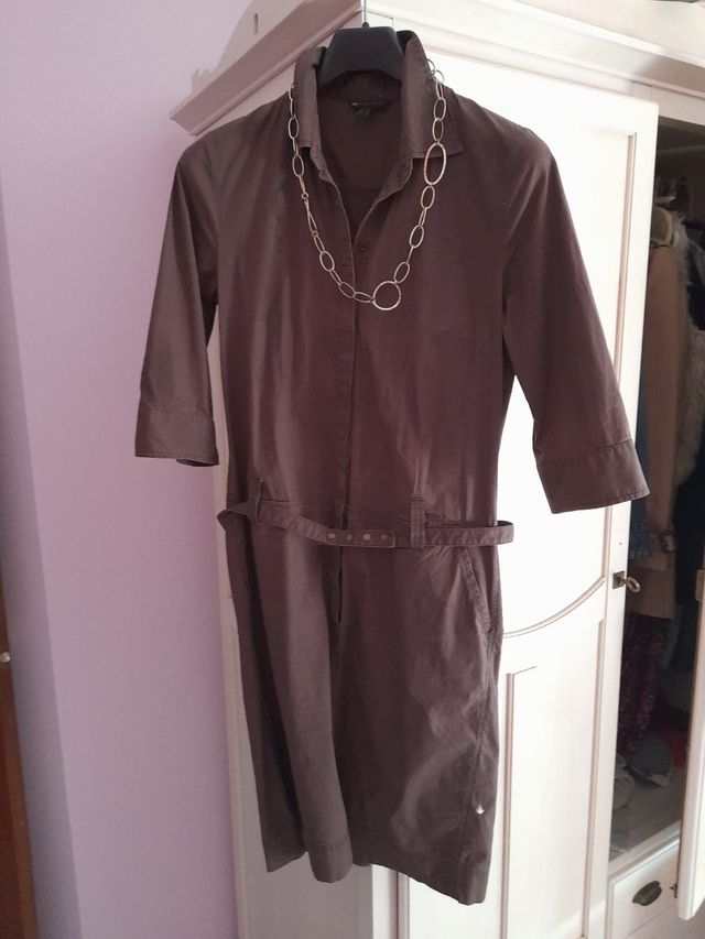 vestido marron elegante MANGO