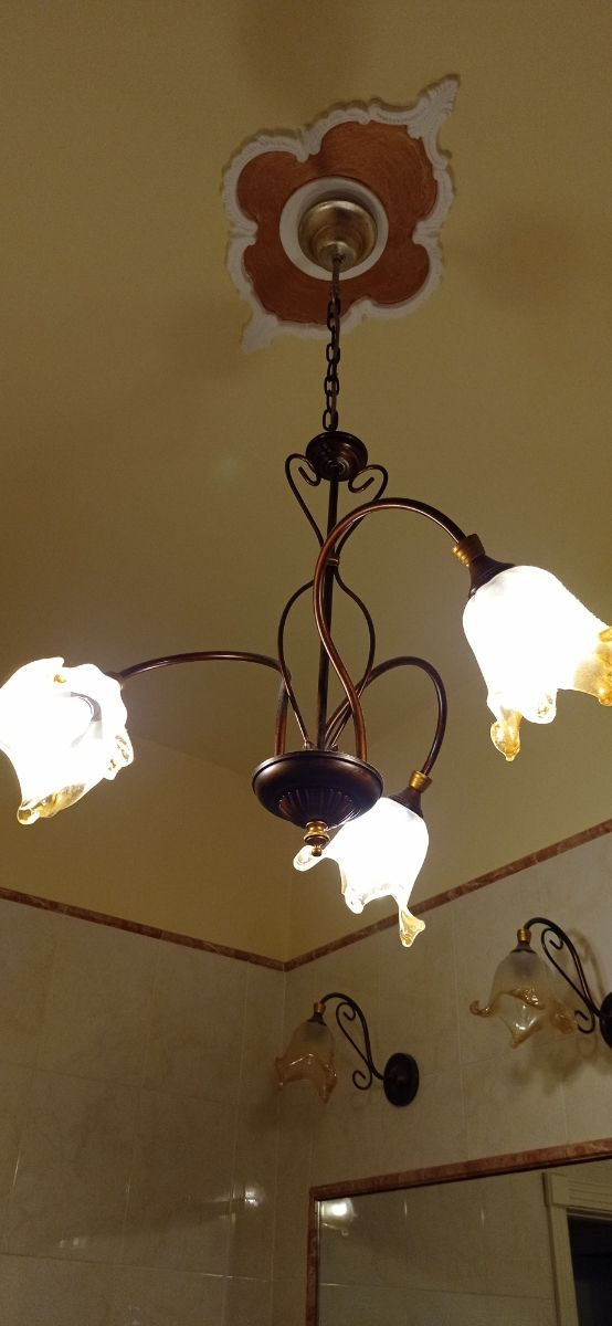 lampadario tre luci + applique