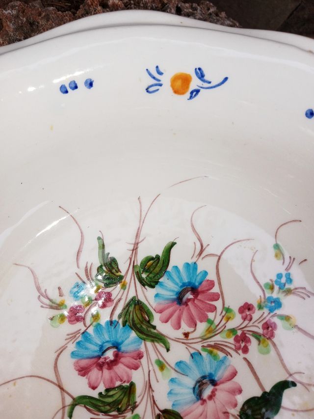 ANTIGUO FRUTERO DE CERAMICA DE MANISES