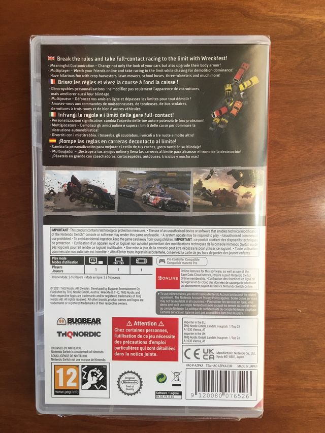 Wreckfest Drive Hard Die Last - Switch - Nuevo