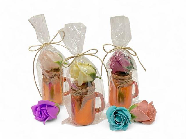 vela canela y rosa de jabón regalos boda comunión