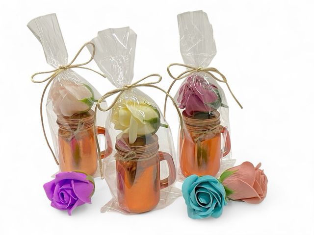 vela canela y rosa de jabón regalos boda comunión