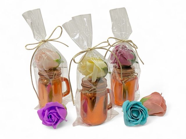 vela canela y rosa de jabón regalos boda comunión