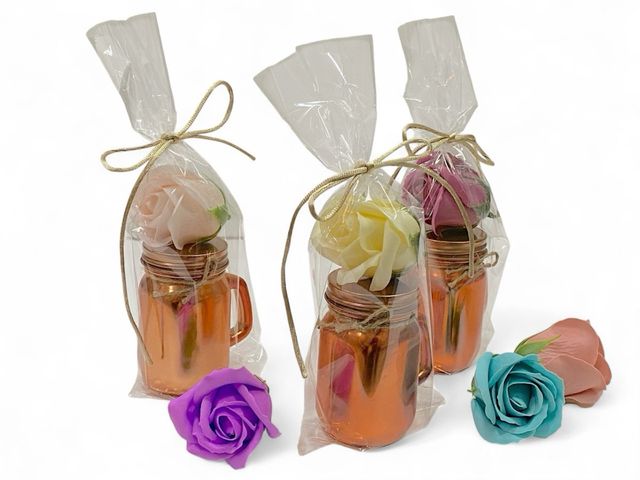 vela canela y rosa de jabón regalos boda comunión