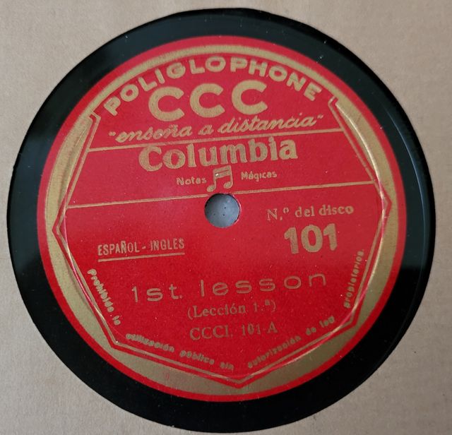 Antiguo curso de inglés 3 discos pizarra.