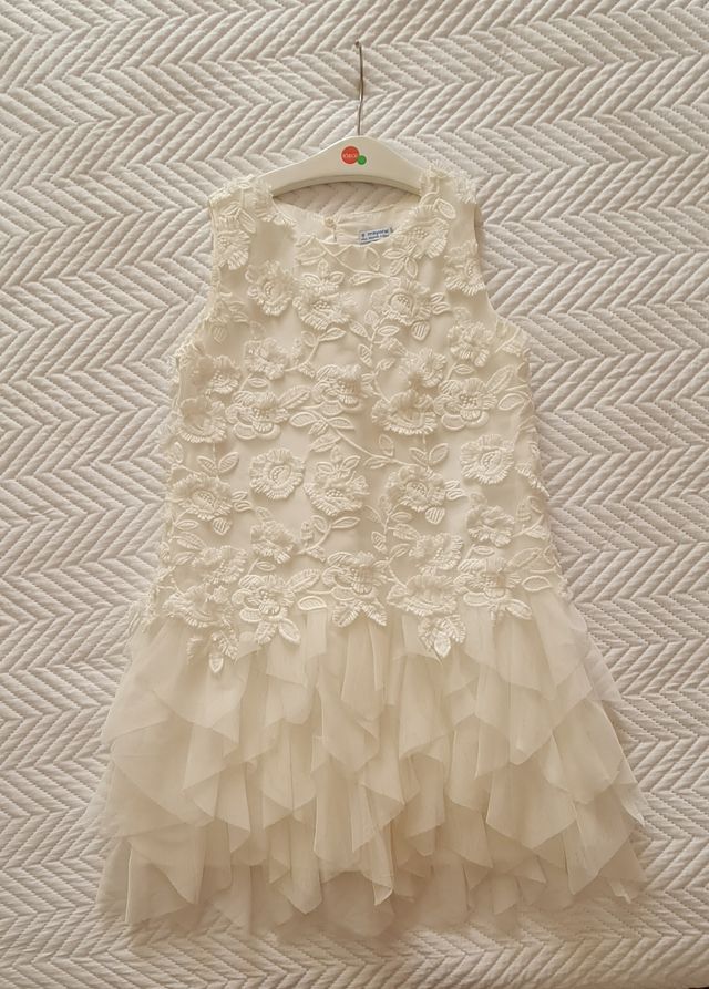 Vestido Mayoral encaje y tul talla 10