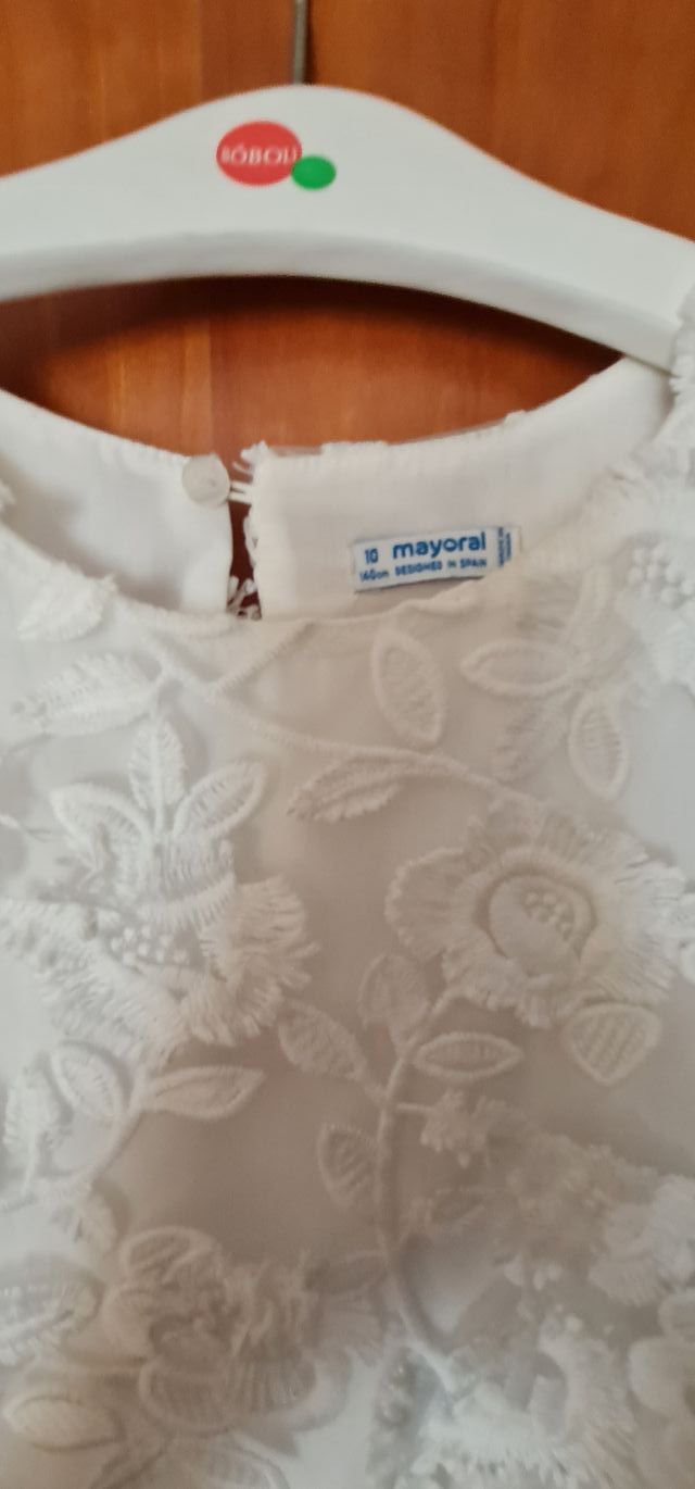 Vestido Mayoral encaje y tul talla 10
