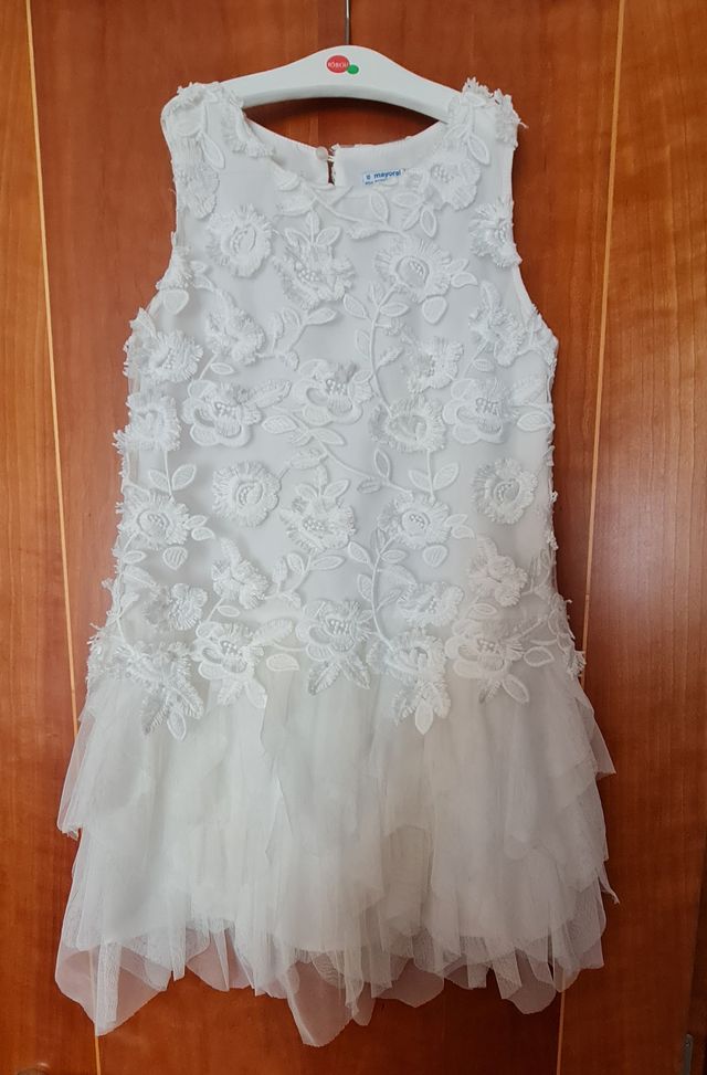 Vestido Mayoral encaje y tul talla 10