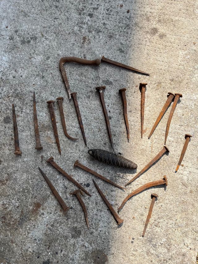 Chiodi e pigna antichi