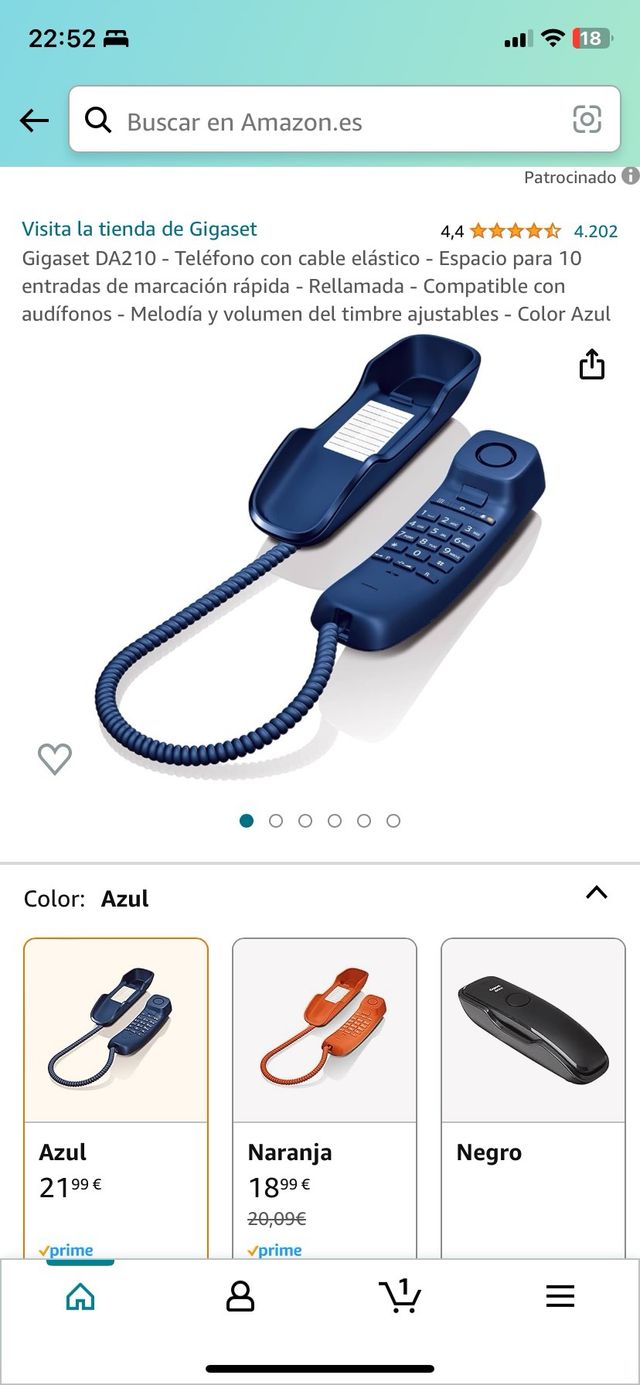 Teléfono de sobremesa números grandes