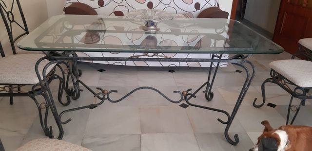 Mesa forja y sillas